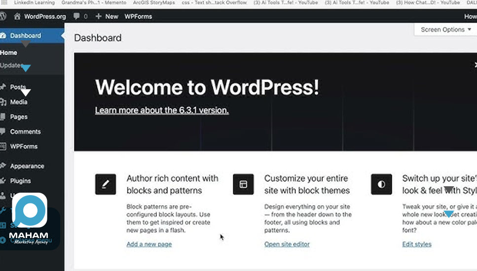 آشنایی با محیط وردپرس