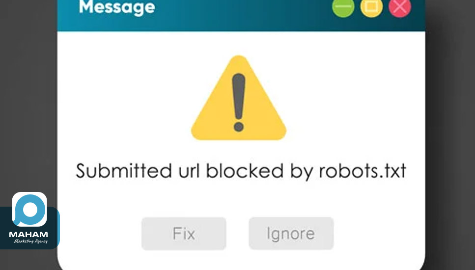 ۳. خطای URL blocked by robots. xt