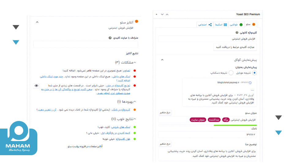 کلمه کلیدی کانونی در Yoast SEO